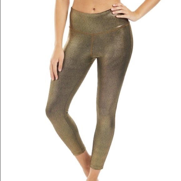 Gold /Black Metallic Leggings - Picture 3 of 4